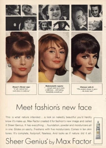 1964 Max Factor: Meet Fashions Newest Face Vintage Print Ad - Picture 1 of 1