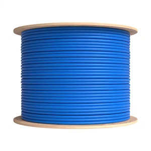 Cat6A Blue UTP 1000ft Solid Copper Ethernet Cable 23AWG 10Gbps High-Speed Wire - Picture 1 of 10