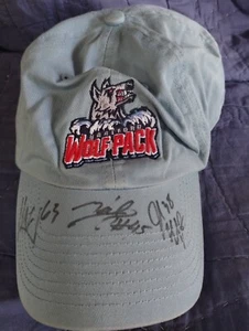 HARTFORD Wolf Pack AHL ICE Hockey Blue-GREY HAT CAP ADJUSTABLE signed BACK Team - Picture 1 of 8