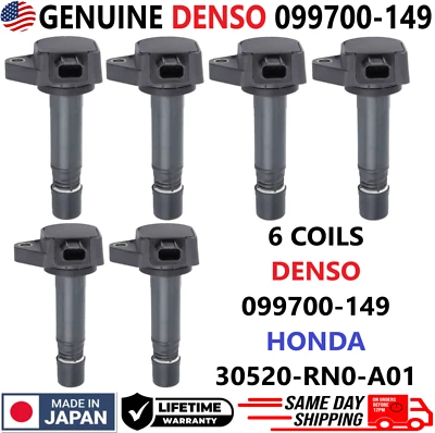 GENUINE DENSO Ignition Coils For 2009-2015 Honda Acura 3.5L 3.7L V6, 099700-149 - Image 1 of 4