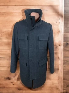 Tiger of Sweden Duffer Coat Wool Blend Black Mens Size 50 US 40R Overcoat - Picture 1 of 6