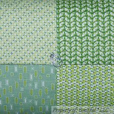 BonEful Fabric Cotton Quilt Green White Dot Stripe Calico Xmas Small Print Scrap