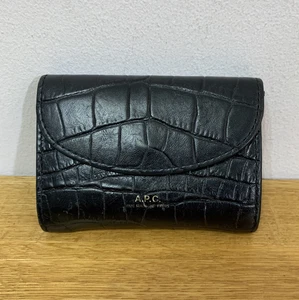 APC ladies black croc print leather small coin / card purse - Picture 1 of 10
