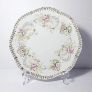 Vintage Mignon Z. S. & CO Bavaria Porzellan Deko Sammler 7" Teller rosa Rosen - Bild 1 von 14