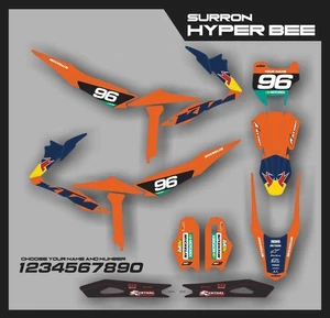 Hyper Bee Grafik Kit für Sur-Ron Surron Wrap Aufkleber - Orange KTM Custom - Bild 1 von 2
