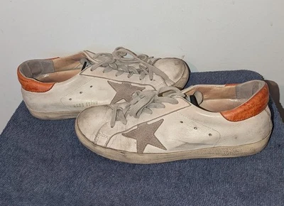 Golden Goose Superstar Womens Size EU 39 US 9 White Orange DAMAGED FLAWS - Image 1 of 4