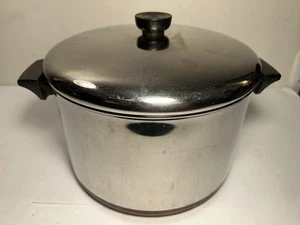 Revere Ware 8 Qt Stock Pot 1801 with Lid Copper Bottom Clinton, IL Vintage USA - Picture 1 of 17