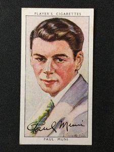 1938 Player's Film Stars Third Series #32 Paul Muni Excellent - Picture 1 of 2