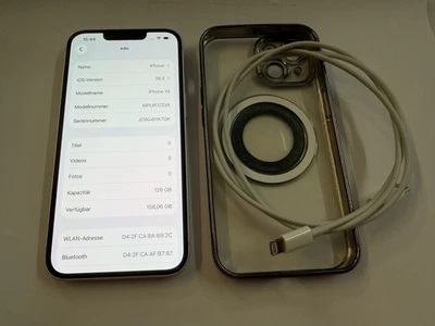 Apple iPhone 14 - Weiß Starlight 128 GB ohne Simlock - etwas used ! Lesen Gucken - Bild 1 von 4