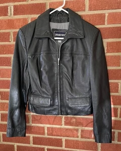 Saguaro - dunkelschwarze Leder Kurzjacke Damen Größe M - Bild 1 von 12