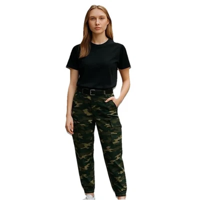 Almost Famous Women’s Camo Joggers High Rise Camo Jeans Size Large Cargo Pockets - Изображение 1 из 4