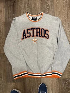 Felpa Pullover Uomo L New Era Grigio Houston Astros Throwback Nuova Con Etichetta - Foto 1 di 8