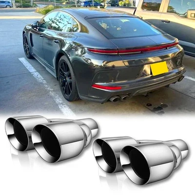 For Porsche Panamera 2.5"Inlet Rear Car Dual Exhaust Muffler Tip Tail Pipe Steel - Image 1 of 4