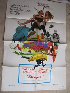 Poster film originale vintage 1973 dormiente Woody Allen piegato 40x27" - Foto 1 di 10