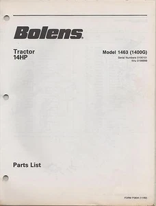 1983 BOLENS TRACTOR 14 HP MODEL 1463 PARTS MANUAL(104) - Picture 1 of 1