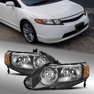 For 2006-2011 Honda Civic Sedan Headlights Replacement Head Lamp Assembly Pair