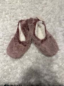 Unbranded Women's Socks Cozy Pull-On Slipper Burgundy Size M/L