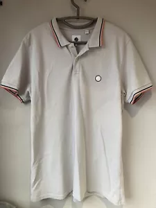 Polo Shirt da uomo Pretty Green a maniche corte con logo abbottonato taglia large grigio pallido - Foto 1 di 6