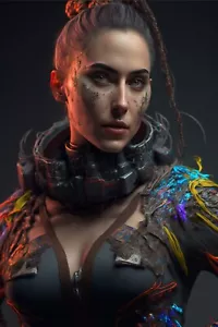 Cyberpunk Princess Sci-fi Luminous Futuristic Art Print 564177287 - Picture 1 of 1