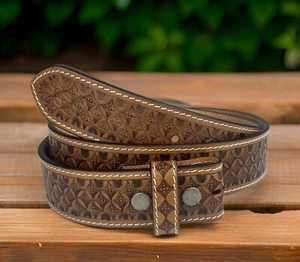 Handmade Men's Belt Strap Genuine Full Grain Leather Heavy Duty Without Buckle - Picture 1 of 12