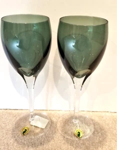 Waterford W Collection Fern Wine Goblet Pair Crystal Boxed w/tags # 40029456 - Picture 1 of 4