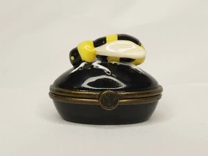 Dept 56 Bee Happy Hinged Trinket Box Black & Yellow  - Picture 1 of 7