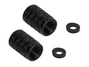 Juego de 2 tapas de válvula Pro Bolt aluminio negras para moto ciclomotor scooter coche - Imagen 1 de 1