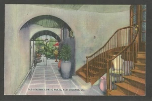 Vintage Postcard - Old Stairway Patio Royal, New Orleans, LA - Posted 1946 - Picture 1 of 2