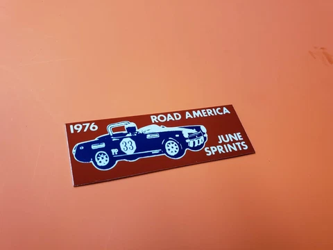 Road America Dash Plaque 1976 SCCA June Sprints Road Races, Elkhart Lake Wis Cover