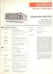 Nordmende Service Manual für Globetrotter Amateur 8.101B Copy - Picture 1 of 1