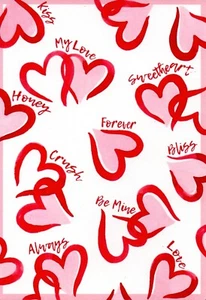Cute VALENTINE'S DAY Card FOR SWEETHEART, Red Love Hearts by Caspari + Envelope - Picture 1 of 5