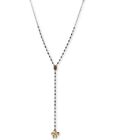 $39 Lucky Brand Pave Flower Lariat Necklace 21 Plus 2" P10