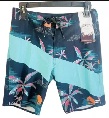 Pantalones Cortos Billabong 27/14 Niños Negro Tropical Pro Performance Nuevos con Etiquetas $49.95 Foto 1 de 4