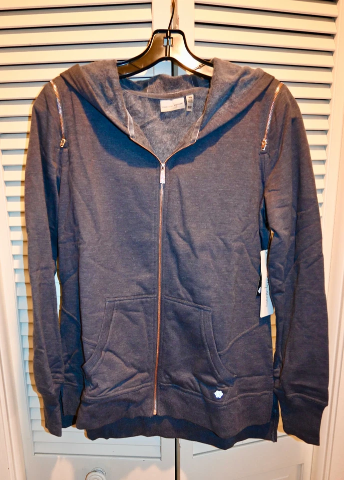 Новый с Ярлыками $68 NANETTE LAPOR женщин M Sport толстовка с капюшоном молнии куртка флис розового золота молнии - Изображение 1 из 4