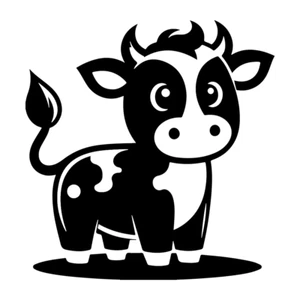 Cute Cow Vinyl Decal Sticker for Wall Door Car PC Laptop Fridge Office Bedroom - Picture 1 of 1