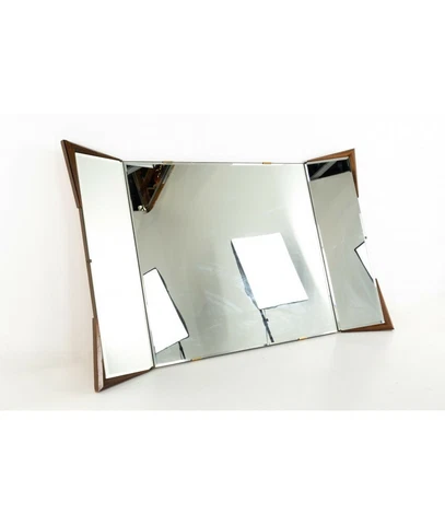 Albert Parvin American Martinsville Style Mid Century Diamond 3 Way Fold Mirror Cover