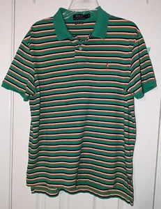 POLO Ralph Lauren Pima Soft Touch grün gestreiftes Poloshirt Herren Größe L - schön - Bild 1 von 5