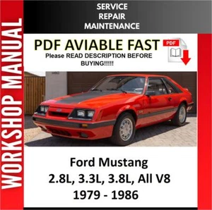 FORD MUSTANG 1979 1980 1981 1982 1983 1984 1985 SERVICE REPAIR WORKSHOP MANUAL - Picture 1 of 1