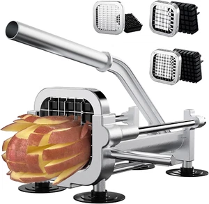 Cortador De Papas Fritas Manual Acero Inoxidable Maquina Para Freir 2 Blade NEW - Picture 1 of 12