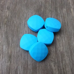 5 cuentas cuadradas azules de silicona - cuentas de joyería de grado alimenticio/sin BPA - Imagen 1 de 1