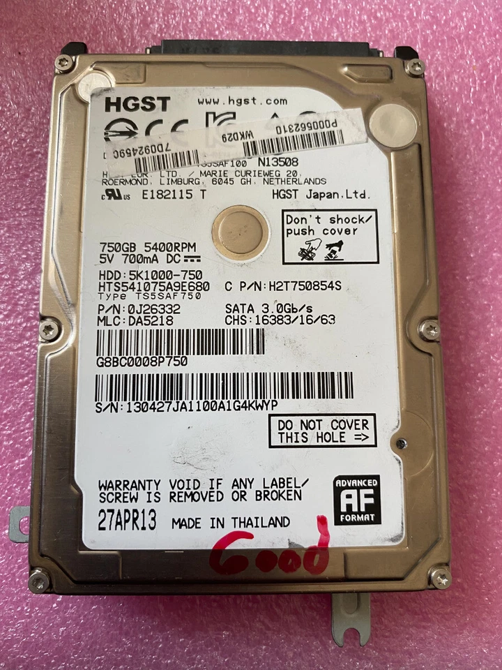 Seagate Samsung Spinpoint 750GB 2.5" ST750LM022 HN-M750MBB 5400 RPM 8MB SATA III - Image 1 of 2