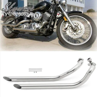 Tubo silenciador de escape largo corto escalonado para YAMAHA V Star Dragstar 650 XVS650 Foto 1 de 4
