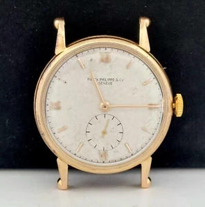 Vintage 1940's PATEK PHILLIPE Calatrava Small Sec - 18k Gold 30.5mm Men's Watch - Picture 1 of 9
