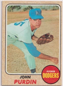 1968 Topps #336 John Purdin Los Angeles Dodgers - Foto 1 di 2