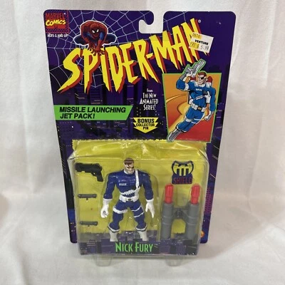 Spider-Man: Animated Series, Nick Fury Action Figure by Toy Biz 1995 (MOC) - Image 1 of 4