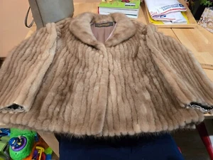 Chaqueta de visón natural vintage con inserciones de gamuza talla 8/10 - Imagen 1 de 15