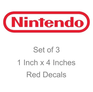Set of 3 Nintendo NES Sticker Decal Logo Super SNES 1"x 4" RED - Free Shipping - Picture 1 of 4