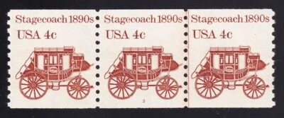 1898A Transportation Issue – 4c PNC JLP strip of 3 Plate # 3 Unused NH F-VF - Image 1 of 2