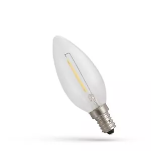 LED E14 C35 Filament klar 1W 230V 60lm Kerzenform 300° Extra Warmweiß 1800K - Bild 1 von 2