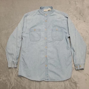 Vintage Arizona Jean Company Shirt Mens XL Blue Denim Work Force Embroidered 90s - Picture 1 of 12